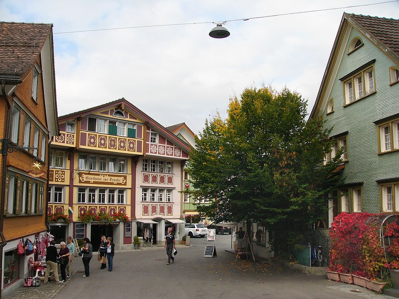 The Hauptgasse in Appenzell with its painted houses